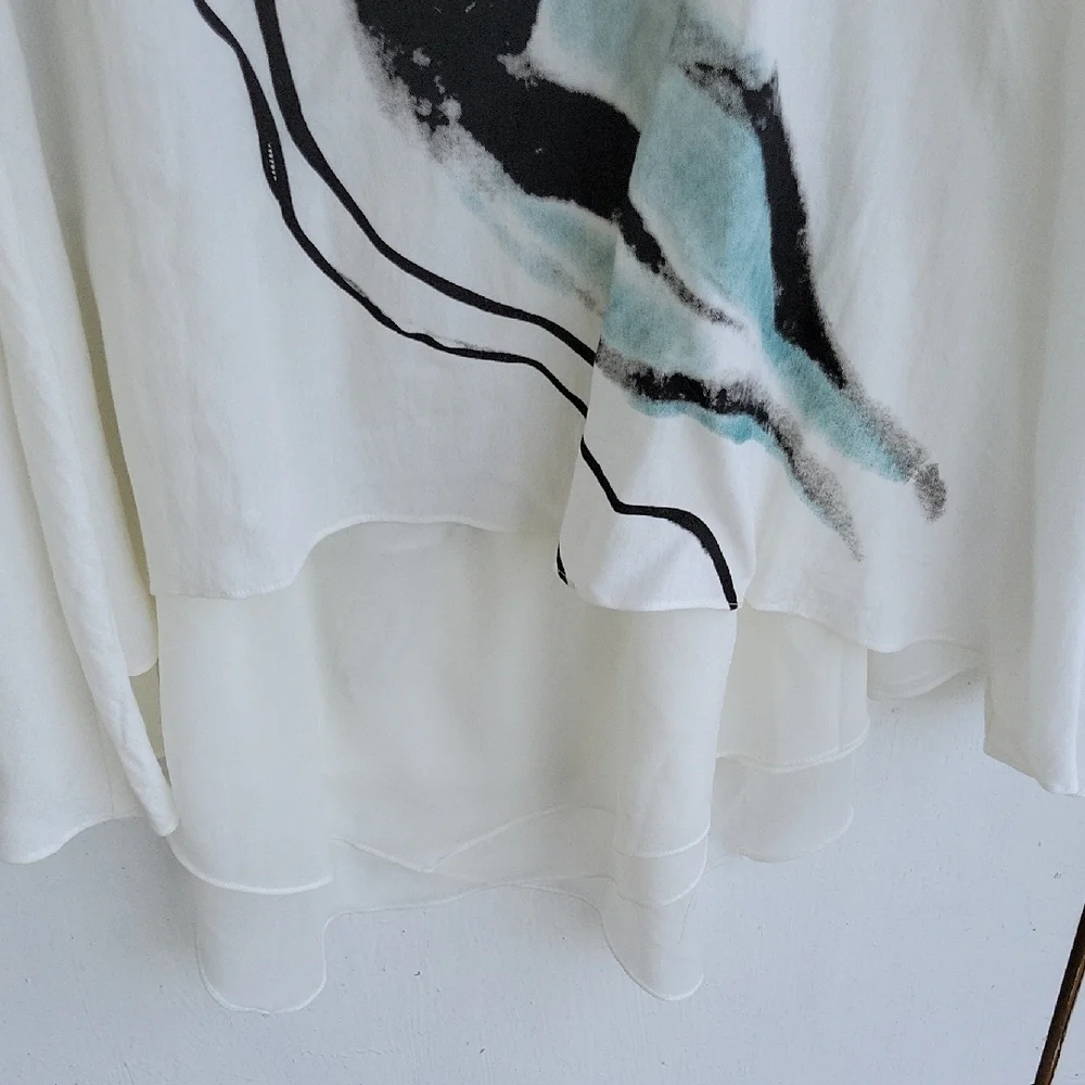 VEINFUNS Stylish White Dress Midi Linen And Cotton Short Sleeve Artsy Boho L - Picture 9 of 9